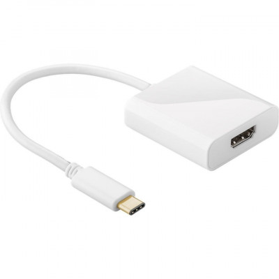 Adaptor HDMI mama - USB-C tata 0.2m alb Goobay foto