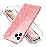 Husa TPU OEM Shockproof Glitter Full Cover pentru Apple iPhone 11 Pro, Roz