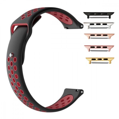 Curea silicon, compatibila Apple Watch 9|8|7|6|5|4|3|2|1 Series, 41mm|40mm|38mm, Black Jam foto