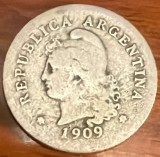 ARGENTINA 10 CENTAVOS MONEDA 1909/ CU-NI/ 3 g. / 19 mm./ SE VINDE PIESA DIN POZE...
