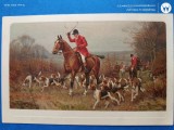 splendida carte postala ,o vanatoare in Regatul Marii Britanii ,veche ,stare foarte buna