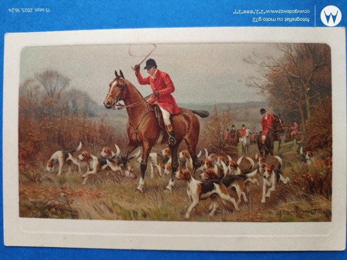 splendida carte postala ,o vanatoare in Regatul Marii Britanii ,veche ,stare foarte buna