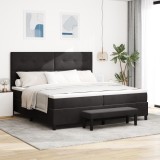 VidaXL Pat cu arcuri cu saltea și bancă neagră 200x200 cm catifea