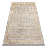 Covor modern DUKE 51523 bej / auriu - Cadru, structurat, foarte moale, franjuri, 180x270 cm