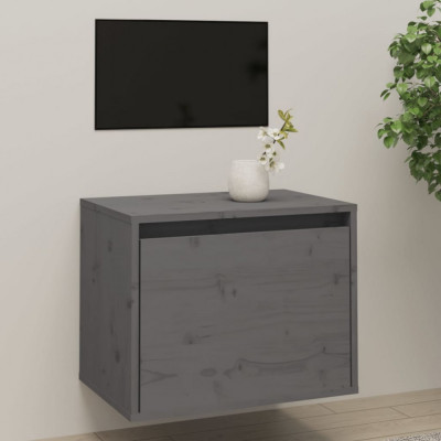 vidaXL Dulap de perete, gri, 45x30x35 cm, lemn masiv de pin foto