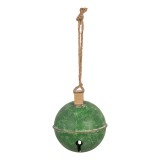 Cumpara ieftin Clopotel Craciun metal auriu verde &Oslash; 16x18 cm