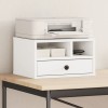 VidaXL Suport imprimantă, alb, 40x32x22,5 cm, lemn prelucrat