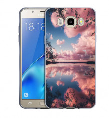 Husa Samsung Galaxy J5 2016 J510 Silicon Gel Tpu Model Pink Clouds foto