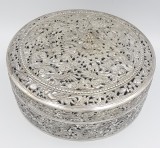 Splendida veche caseta pentru arome/flori - argint- China/Taiwan inceput sec.xx, Ornamentale