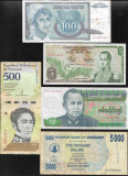 Set 5 bancnote de prin lume adunate (cele din imagini) #18, Asia