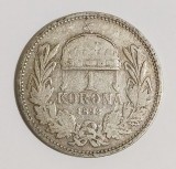 UNGARIA 1 COROANA 1892 CORONA KORONA ARGINT VF+ PIESA RARA