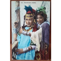 Carte postala, dansatoare arabe, perioada interbelica