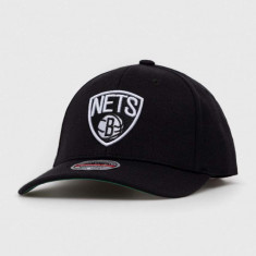 Mitchell&Ness șapcă din amestec de lână Brooklyn Nets culoarea negru, cu imprimeu