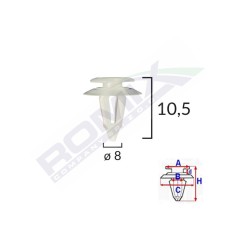 Clips Tapiterie Pentru Fiat/Audi 8X10.5Mm - Alb Set 10 Buc 140095 C10003-RMX