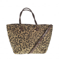 Geanta din bumbac cu model animal print