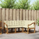 vidaXL Set de canapele de exterior cu pernă 4 pcs Natural și Crem 3368625