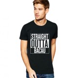 Tricou negru barbati - Straight Outta Bacau - 2XL, THEICONIC