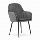 Scaun stil scandinav, Artool, Lugo, catifea, metal, gri si negru, 57.5x56.5x86.5 cm GartenVIP DiyLine