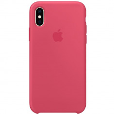 Husa originala din Silicon Rosu Hibiscus pentru APPLE iPhone Xs Max foto