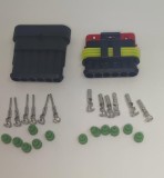 Set conectori cablu Superseal 1.5 tata-mama mufa 6 pin +12 pini inclusi + 12 garnituri incluse IP67 TE Connectivity 282108-1-SET