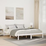 vidaXL Cadru pat foarte lung fără saltea alb 160x220 cm lemn masiv pin 852423