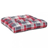 Cumpara ieftin Perna pentru paleti, rosu carouri, 58x58x10 cm, textil