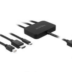 Cablu mini Displayport / HDMI / USB-C la HDMI 4K@60Hz T-T 1.8m Negru, Delock 85830