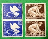 TIMBRE ROMANIA MNH LP430/1957 -CURSA PACII- Serie &icirc;n pereche