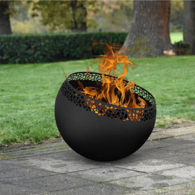 Esschert Design Bol pentru foc, negru, cu pete GartenMobel Dekor foto