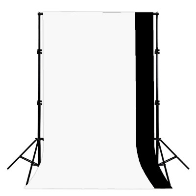 Kit pentru studio foto, suport cu 2 fundaluri alb/negru + geanta transport + 3 cleme prindere, fundaluri 3 x 1.6 m, stativ 2 x 2 m, CA9031 foto