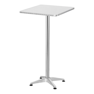 Masa bistro bar patrata Jarpen 115 cm argintiu cu blat pliabil [en.casa] HausGarden Leisure foto