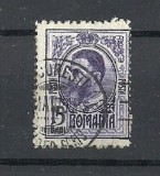 ROMANIA 1908 - GRAVATE, timbrul 15 bani violet imprimat pe spate, EW5