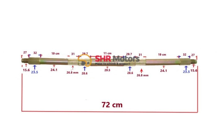 Ax spate ATV 107 / 110 / 125 cm3 (model 2)