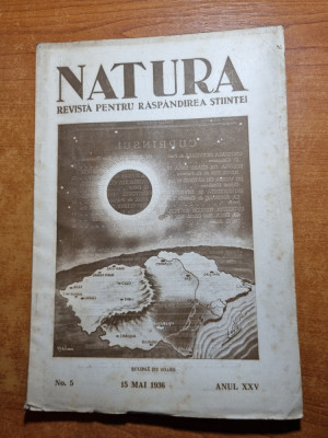 natura 15 mai 1936-eclipsa de soare,oboseala nervoasa,harta romania mare foto