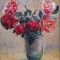 Tablou - Vas cu trandafiri, pastel semnat indescifrabil, datat 1939