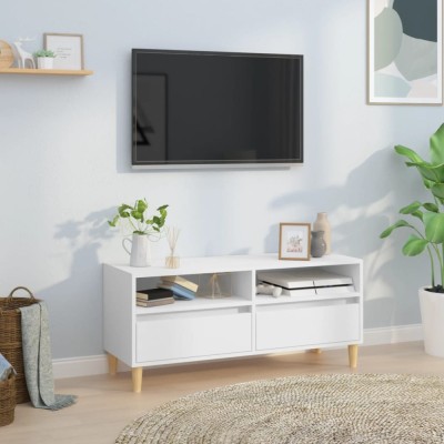 vidaXL Comodă TV, alb, 100x34,5x44,5 cm, lemn prelucrat foto