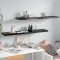 Gossi rafturi de perete, 2 buc. negru extralucios 120x23,5x3,8 cm mdf