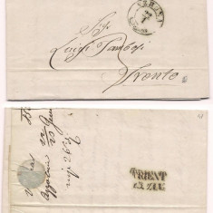 Italy 1850 Cover + Content Lombardo Veneto Verona Trento D.756