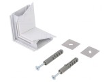 Conector 90&deg; Albă Aluminiu WALLE12