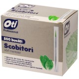 Scobitori din lemn cu varf mentolat OTI, ambalate individual in celofan, 500 buc/cutie