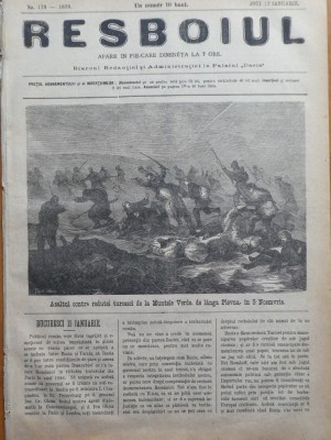 Ziarul Resboiul, nr. 173, 1878, Asaltul redutei Muntele Verde de langa Plevna foto