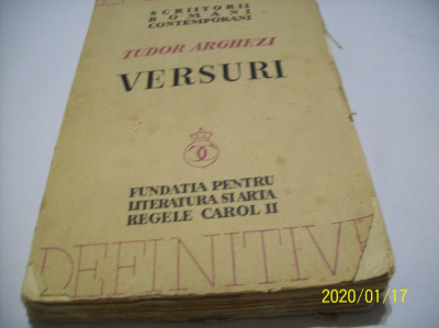 versuri -tudor arghezi-editie definitiva ingrijita de autor- 1936 foto
