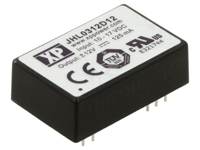 Convertor DC/DC 3W 12V/-12V, THT