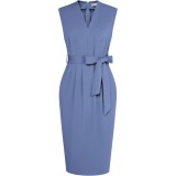 Rochie de cocktail de vară pentru femei, model tub, p&acirc;nă la genunchi, de afaceri &ndash; gri-albastru XXL