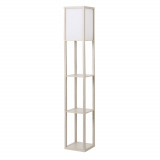 HOMCOM Lampă de podea cu rafturi integrate, Suport E27, 40W, Design Modern din MDF, 26x26x160cm, Stejar | Aosom Romania