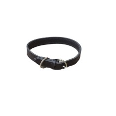 Zgarda din piele naturala pentru caini, Negru inchis, 70x3 cm