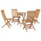 Set de gradina 5 buc. Maro Lemn Teak Solid - 2