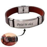 Bratara Model Piele Maro, M4, Personalizata cu Poza ta