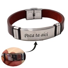 Bratara Model Piele Maro, M4, Personalizata cu Poza ta