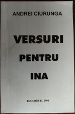 ANDREI CIURUNGA(ROBERT CAHULEANU)-VERSURI PT. INA(MINIATURI)[dedicatie/autograf]